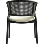 LeisureMod Ervilla Chaise de salle à manger moderne Rembourrée confortable Fauteuil d'appoint avec pieds en fer noir, pour cuisine, salle à manger, café, restaurant