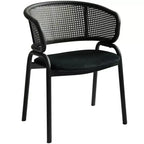 LeisureMod Ervilla Chaise de salle à manger moderne Rembourrée confortable Fauteuil d'appoint avec pieds en fer noir, pour cuisine, salle à manger, café, restaurant