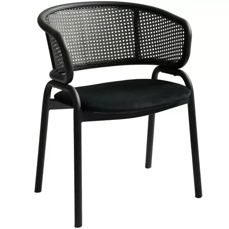 LeisureMod Ervilla Chaise de salle à manger moderne Rembourrée confortable Fauteuil d'appoint avec pieds en fer noir, pour cuisine, salle à manger, café, restaurant