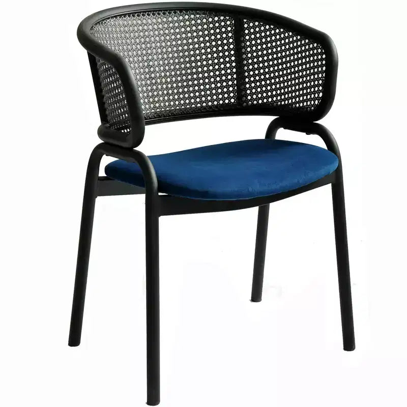 LeisureMod Ervilla Chaise de salle à manger moderne Rembourrée confortable Fauteuil d'appoint avec pieds en fer noir, pour cuisine, salle à manger, café, restaurant