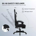 Chaise de jeu GTPLAYER, chaise de bureau en tissu avec accoudoirs liés, chaise d'ordinateur ergonomique