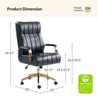 Siège de bureau pivotant et inclinable en cuir moderne Siivio avec capitonnage en canaux | HULALA??HOME