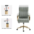 Siège de bureau pivotant et inclinable en cuir moderne Siivio avec capitonnage en canaux | HULALA??HOME