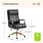 Siège de bureau pivotant et inclinable en cuir moderne Siivio avec capitonnage en canaux | HULALA??HOME