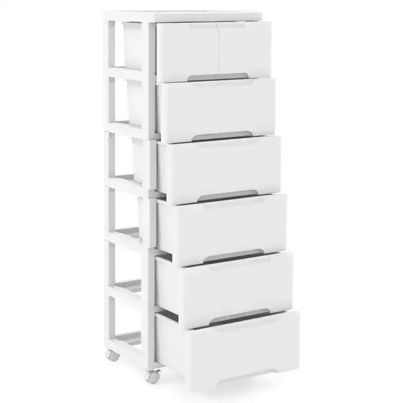Costway Chariot de rangement roulant en plastique à 7 tiroirs, 1/2 pièces, avec 4 roulettes universelles, meuble de rangement