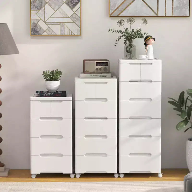 Costway Chariot de rangement roulant en plastique à 6 tiroirs, 1 ou 2 pièces, avec 4 roulettes universelles, meuble commode