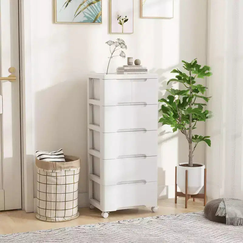Costway Chariot de rangement roulant en plastique à 6 tiroirs, 1 ou 2 pièces, avec 4 roulettes universelles, meuble commode