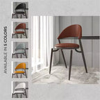 Chaise de salle à manger moderne en cuir LeisureMod Venice, chaise d'appoint rembourrée à dossier ouvert, pieds en métal, parfaite pour une salle à manger du milieu du siècle, aucun assemblage requis