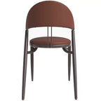 Chaise de salle à manger moderne en cuir LeisureMod Venice, chaise d'appoint rembourrée à dossier ouvert, pieds en métal, parfaite pour une salle à manger du milieu du siècle, aucun assemblage requis