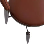Chaise de salle à manger moderne en cuir LeisureMod Venice, chaise d'appoint rembourrée à dossier ouvert, pieds en métal, parfaite pour une salle à manger du milieu du siècle, aucun assemblage requis