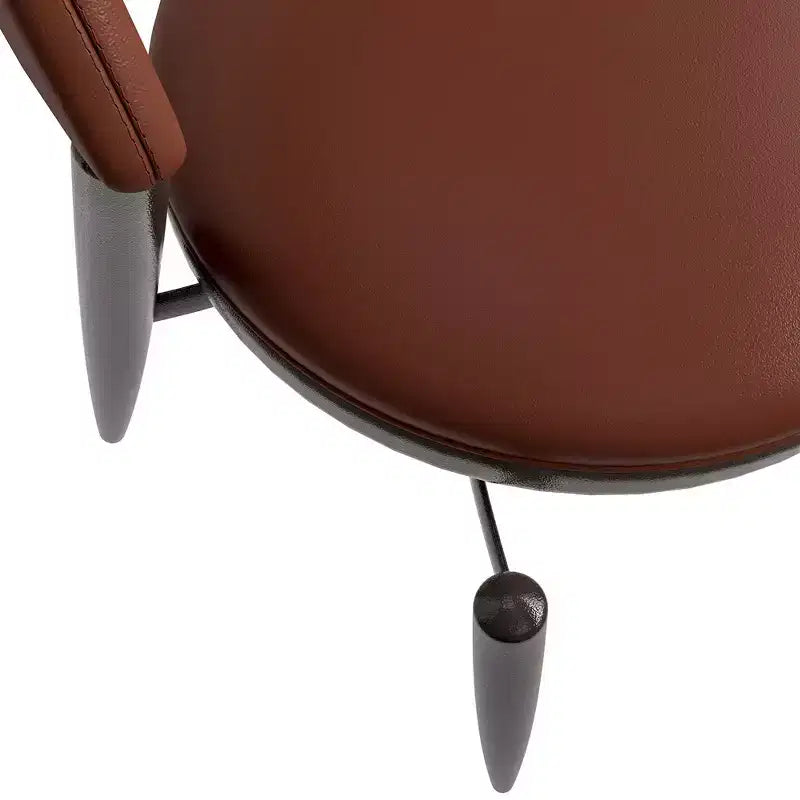 Chaise de salle à manger moderne en cuir LeisureMod Venice, chaise d'appoint rembourrée à dossier ouvert, pieds en métal, parfaite pour une salle à manger du milieu du siècle, aucun assemblage requis