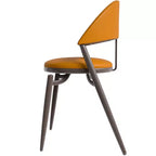 Chaise de salle à manger moderne en cuir LeisureMod Venice, chaise d'appoint rembourrée à dossier ouvert, pieds en métal, parfaite pour une salle à manger du milieu du siècle, aucun assemblage requis