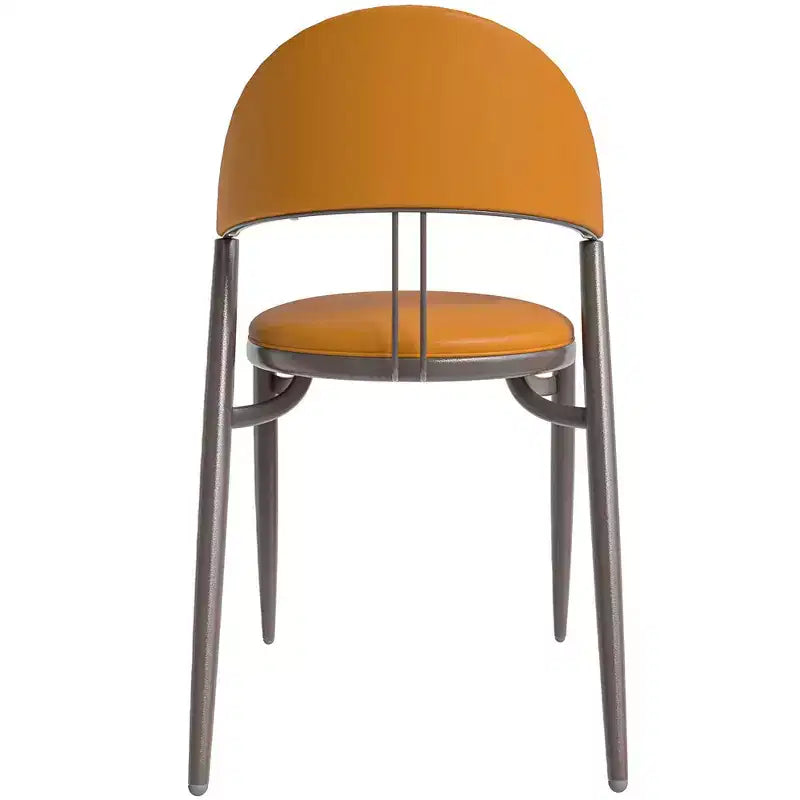 Chaise de salle à manger moderne en cuir LeisureMod Venice, chaise d'appoint rembourrée à dossier ouvert, pieds en métal, parfaite pour une salle à manger du milieu du siècle, aucun assemblage requis