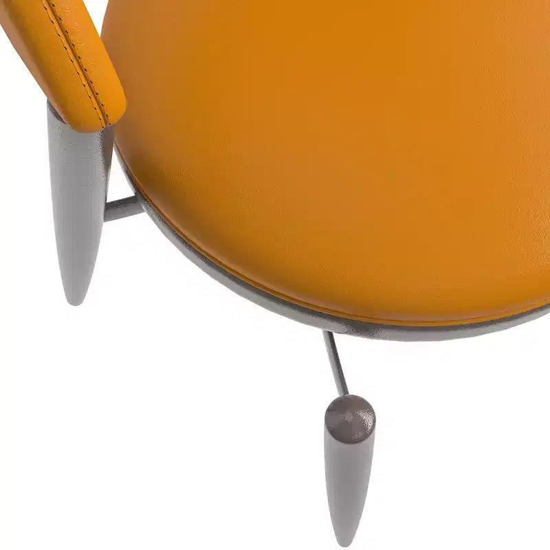 Chaise de salle à manger moderne en cuir LeisureMod Venice, chaise d'appoint rembourrée à dossier ouvert, pieds en métal, parfaite pour une salle à manger du milieu du siècle, aucun assemblage requis