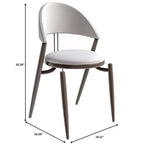 Chaise de salle à manger moderne en cuir LeisureMod Venice, chaise d'appoint rembourrée à dossier ouvert, pieds en métal, parfaite pour une salle à manger du milieu du siècle, aucun assemblage requis