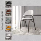 Chaise de salle à manger moderne en cuir LeisureMod Venice, chaise d'appoint rembourrée à dossier ouvert, pieds en métal, parfaite pour une salle à manger du milieu du siècle, aucun assemblage requis
