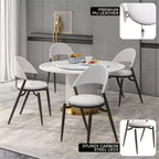 Chaise de salle à manger moderne en cuir LeisureMod Venice, chaise d'appoint rembourrée à dossier ouvert, pieds en métal, parfaite pour une salle à manger du milieu du siècle, aucun assemblage requis