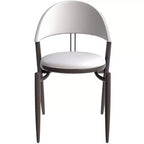 Chaise de salle à manger moderne en cuir LeisureMod Venice, chaise d'appoint rembourrée à dossier ouvert, pieds en métal, parfaite pour une salle à manger du milieu du siècle, aucun assemblage requis
