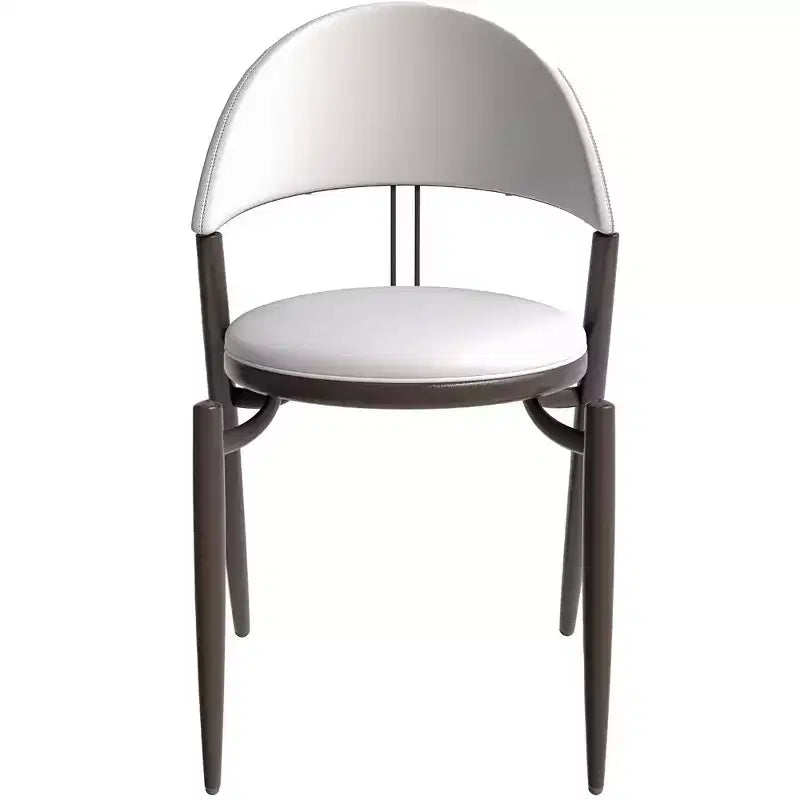 Chaise de salle à manger moderne en cuir LeisureMod Venice, chaise d'appoint rembourrée à dossier ouvert, pieds en métal, parfaite pour une salle à manger du milieu du siècle, aucun assemblage requis