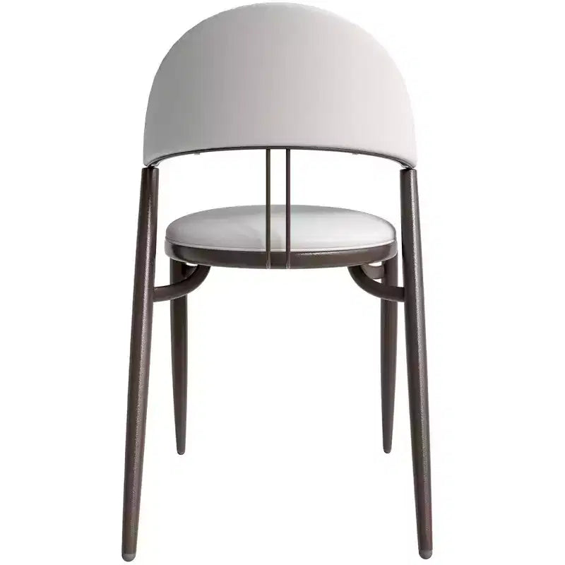 Chaise de salle à manger moderne en cuir LeisureMod Venice, chaise d'appoint rembourrée à dossier ouvert, pieds en métal, parfaite pour une salle à manger du milieu du siècle, aucun assemblage requis
