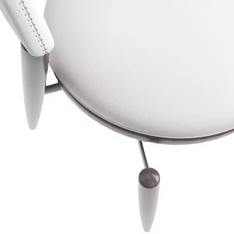 Chaise de salle à manger moderne en cuir LeisureMod Venice, chaise d'appoint rembourrée à dossier ouvert, pieds en métal, parfaite pour une salle à manger du milieu du siècle, aucun assemblage requis