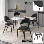 Chaise de salle à manger moderne en cuir LeisureMod Venice, chaise d'appoint rembourrée à dossier ouvert, pieds en métal, parfaite pour une salle à manger du milieu du siècle, aucun assemblage requis