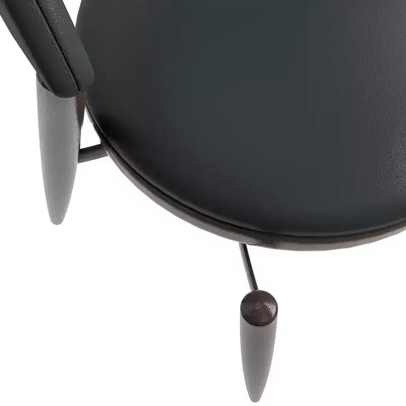 Chaise de salle à manger moderne en cuir LeisureMod Venice, chaise d'appoint rembourrée à dossier ouvert, pieds en métal, parfaite pour une salle à manger du milieu du siècle, aucun assemblage requis