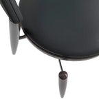 Chaise de salle à manger moderne en cuir LeisureMod Venice, chaise d'appoint rembourrée à dossier ouvert, pieds en métal, parfaite pour une salle à manger du milieu du siècle, aucun assemblage requis