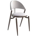 Chaise de salle à manger moderne en cuir LeisureMod Venice, chaise d'appoint rembourrée à dossier ouvert, pieds en métal, parfaite pour une salle à manger du milieu du siècle, aucun assemblage requis