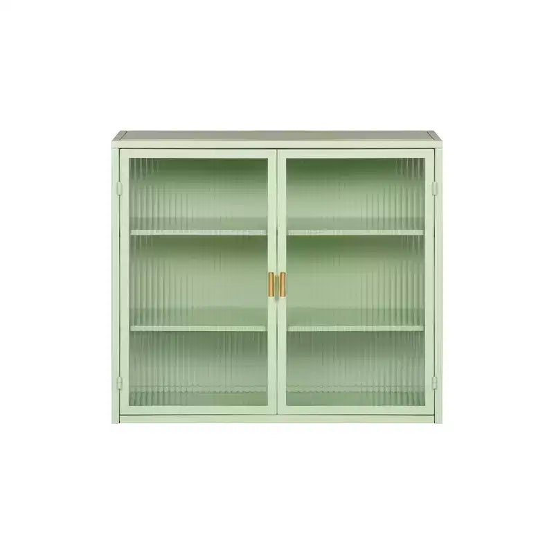 Meuble mural de salle de bain avec étagères amovibles, armoire de rangement murale à double porte vitrée, buffet de cuisine pour salle de bain et cuisine