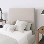 Tête de lit Merrick Lane en faux lin avec revêtement élégant, double option de suspension, station de charge avec 2 prises, port USB, port USB-C