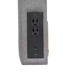 Tête de lit Merrick Lane en faux lin avec revêtement élégant, double option de suspension, station de charge avec 2 prises, port USB, port USB-C