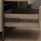 Famapy Buffet de cuisine en bois de 150 cm avec portes métalliques, 3 tiroirs et étagères pour salle à manger