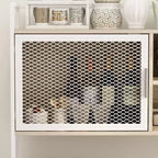 Famapy Buffet de cuisine en bois de 150 cm avec portes métalliques, 3 tiroirs et étagères pour salle à manger