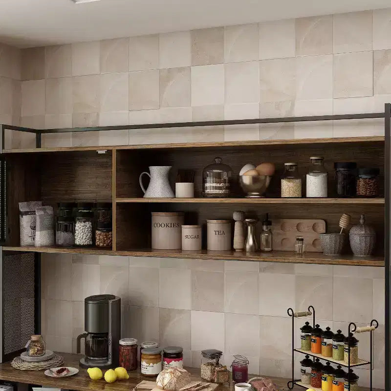 Famapy Buffet de cuisine en bois de 150 cm avec portes métalliques, 3 tiroirs et étagères pour salle à manger
