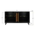 Buffet en rotin, Armoire de rangement d'appoint avec portes en rotin, Buffet de rangement autoportant pour entrée, salon ou couloir