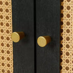Buffet en rotin, Armoire de rangement d'appoint avec portes en rotin, Buffet de rangement autoportant pour entrée, salon ou couloir