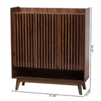 Meuble à chaussures en bois, finition noyer, style moderne Mid-Century, Baxton Studio Delaire