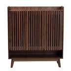 Meuble à chaussures en bois, finition noyer, style moderne Mid-Century, Baxton Studio Delaire