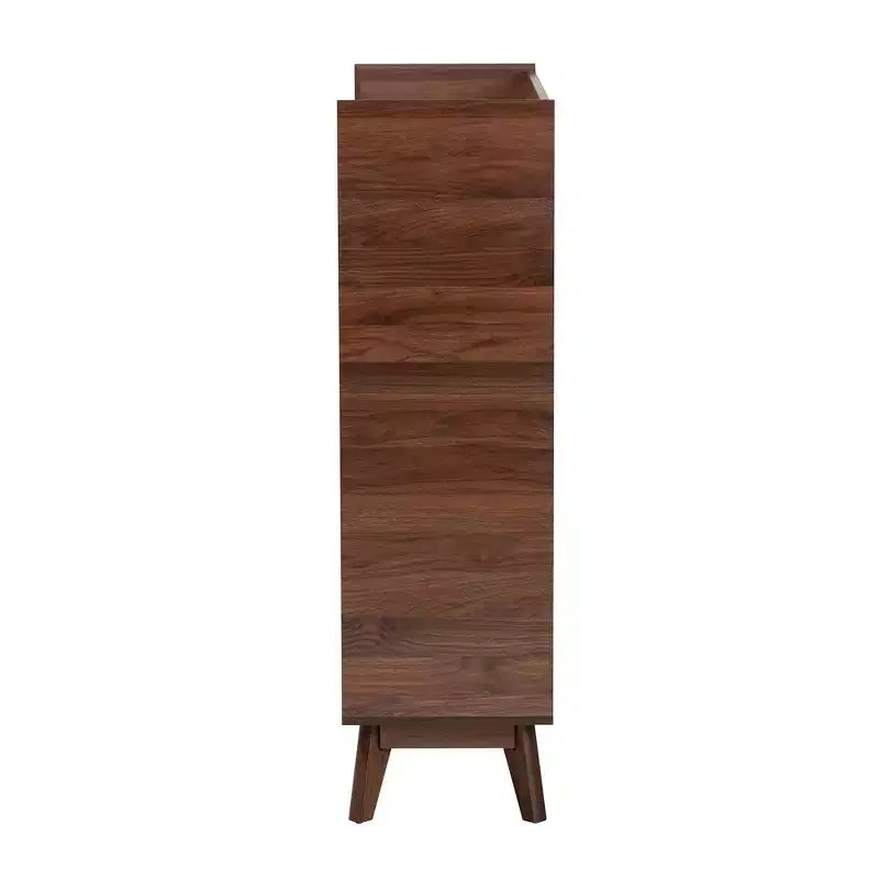 Meuble à chaussures en bois, finition noyer, style moderne Mid-Century, Baxton Studio Delaire