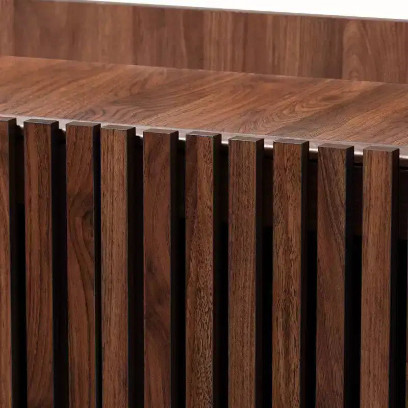Meuble à chaussures en bois, finition noyer, style moderne Mid-Century, Baxton Studio Delaire