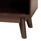 Meuble à chaussures en bois, finition noyer, style moderne Mid-Century, Baxton Studio Delaire