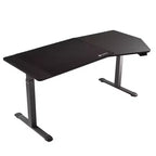 Bureau debout de forme unique 70x29, Bois fumé, 37,99P x 70l x 29,53-48,03 H