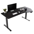 Bureau debout de forme unique 70x29, Bois fumé, 37,99P x 70l x 29,53-48,03 H