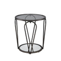Table d'appoint à plateau en verre 1 étagère de 20 pouces