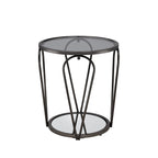 Table d'appoint à plateau en verre 1 étagère de 20 pouces