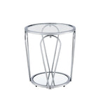 Table d'appoint à plateau en verre 1 étagère de 20 pouces