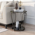 Table d'appoint à plateau en verre 1 étagère de 20 pouces