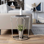 Table d'appoint à plateau en verre 1 étagère de 20 pouces