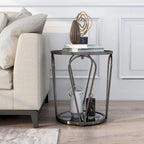 Table d'appoint à plateau en verre 1 étagère de 20 pouces